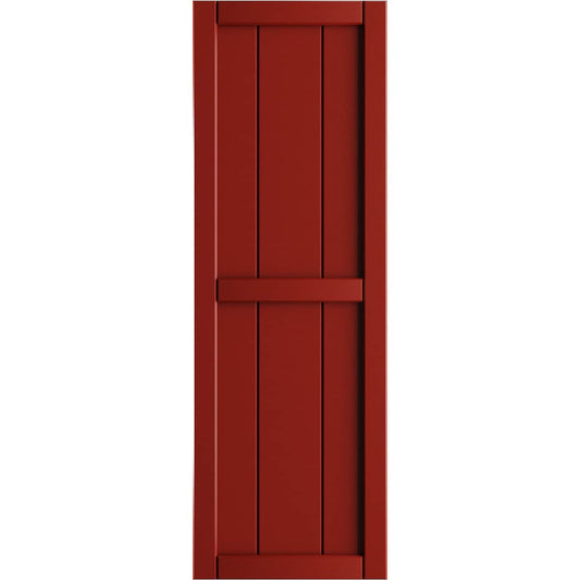 Ekena Millwork 16.125-in W x 71-in H Fire Red Board and batten Framed Exterior Shutters ( 2 -Pack )