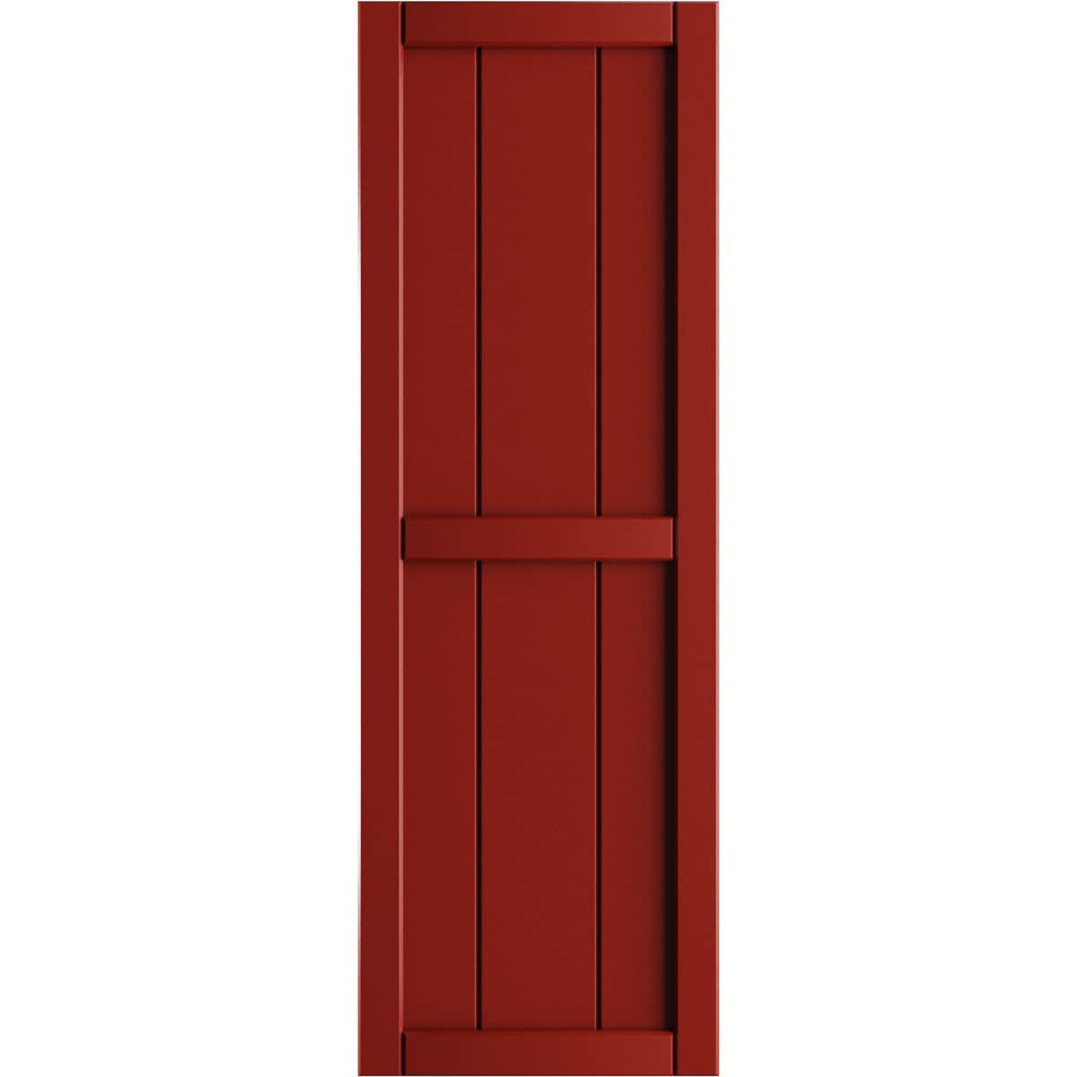 Ekena Millwork 16.125-in W x 62-in H Fire Red Board and batten Framed Exterior Shutters ( 2 -Pack )