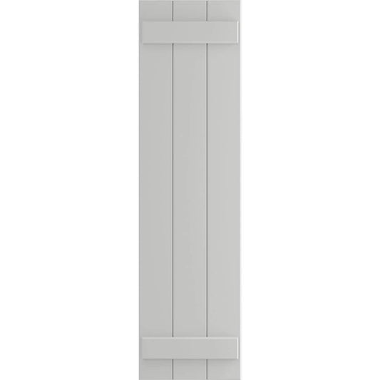 Ekena Millwork 16.125-in W x 49-in H Hailstorm Gray Board and batten Exterior Shutters ( 2 -Pack )