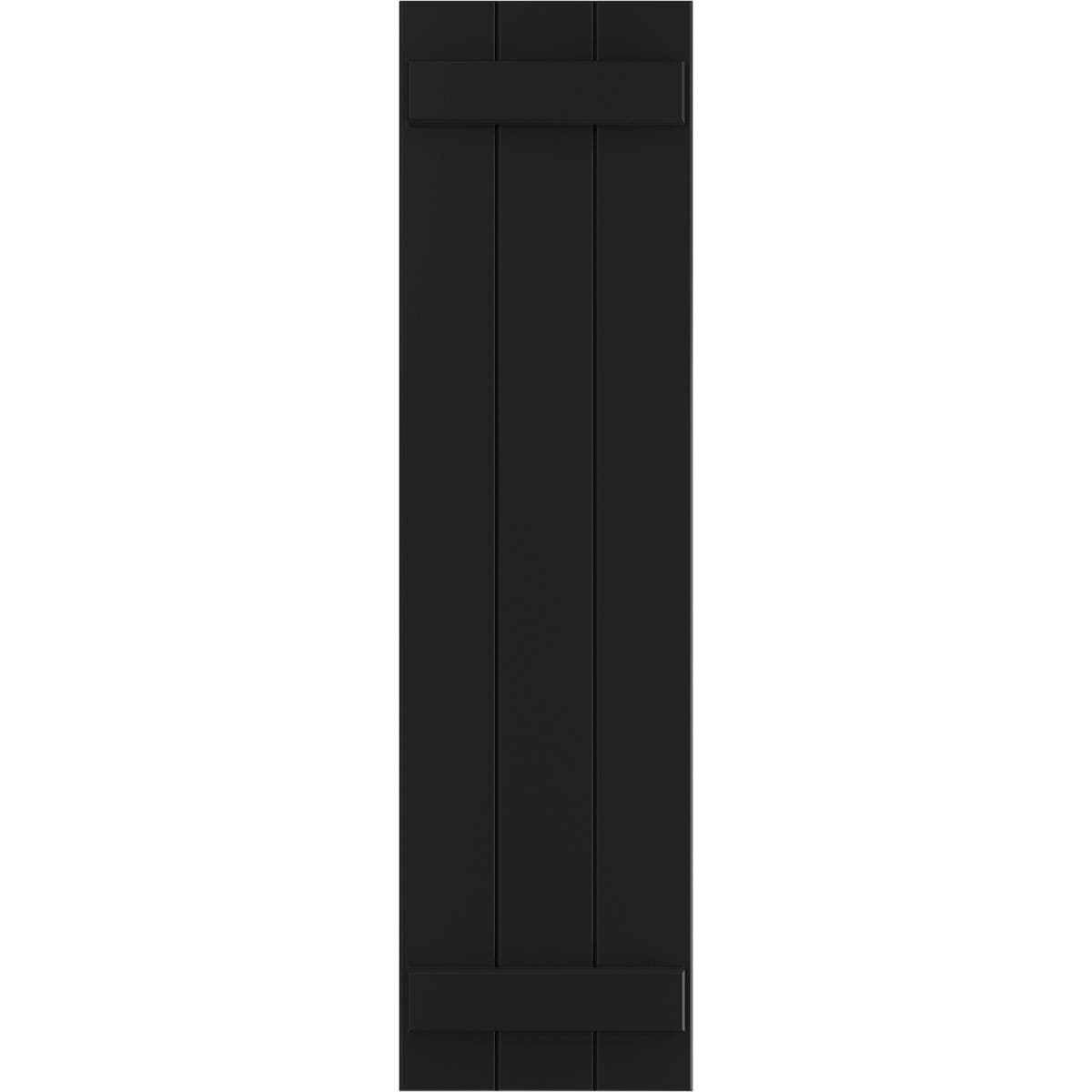 Ekena Millwork 16.125-in W x 57-in H Black Board and batten Exterior Shutters ( 2 -Pack )