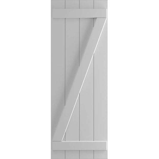 Ekena Millwork 21.5-in W x 50-in H Primed Paintable/Stainable Board and batten Z-bar Exterior Shutters ( 2 -Pack )
