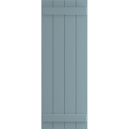 Ekena Millwork 21.5-in W x 62-in H Peaceful Blue Board and batten Exterior Shutters ( 2 -Pack )