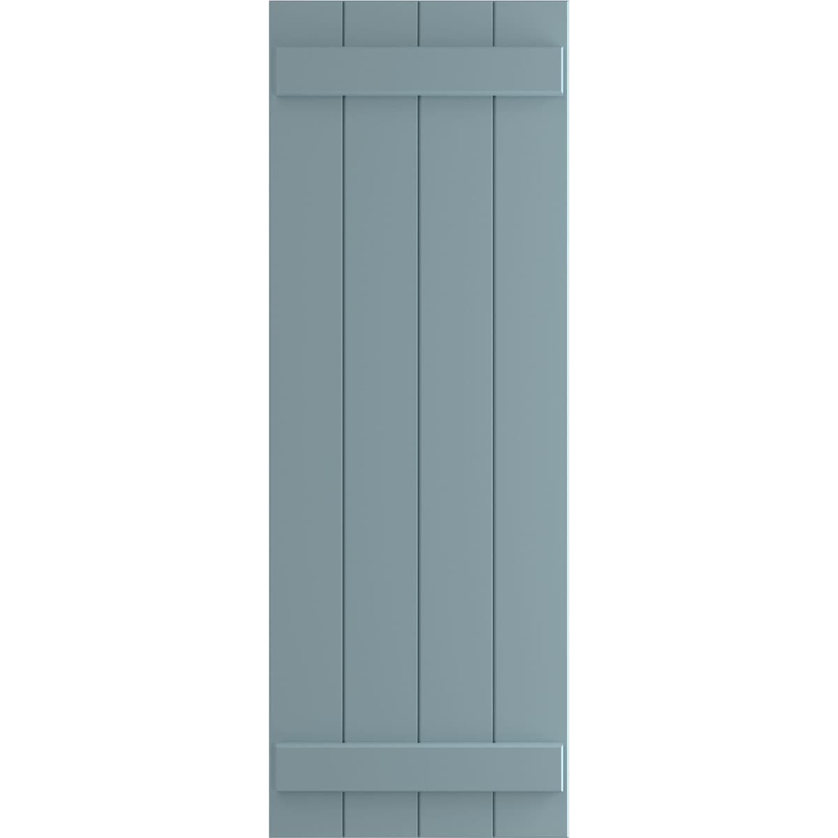 Ekena Millwork 21.5-in W x 46-in H Peaceful Blue Board and batten Exterior Shutters ( 2 -Pack )