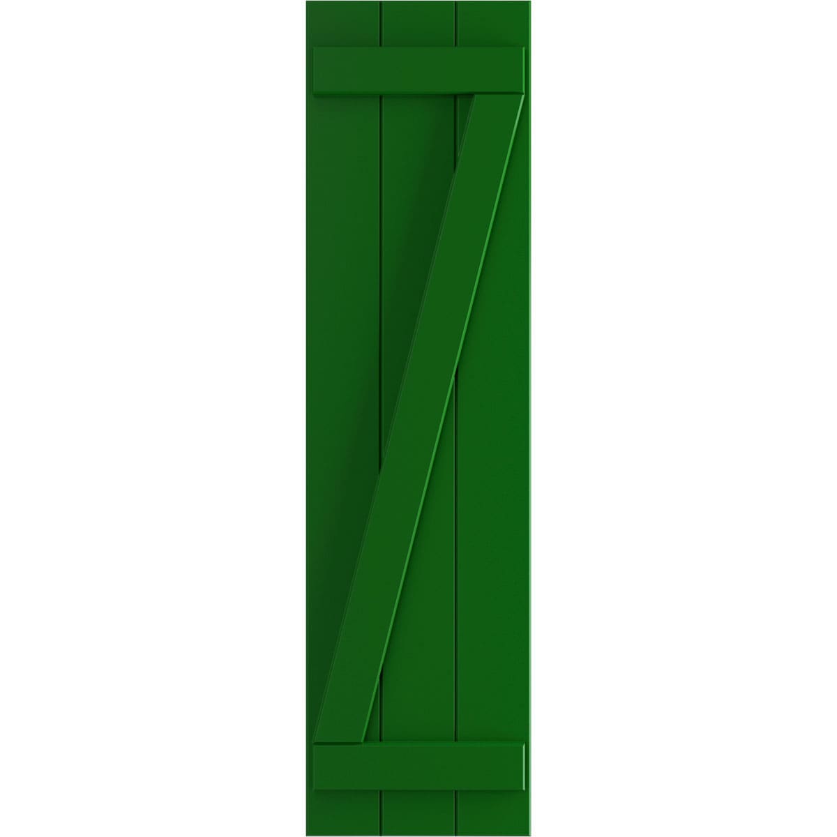 Ekena Millwork 16.125-in W x 36-in H Viridian Green Board and batten Z-bar Exterior Shutters ( 2 -Pack )
