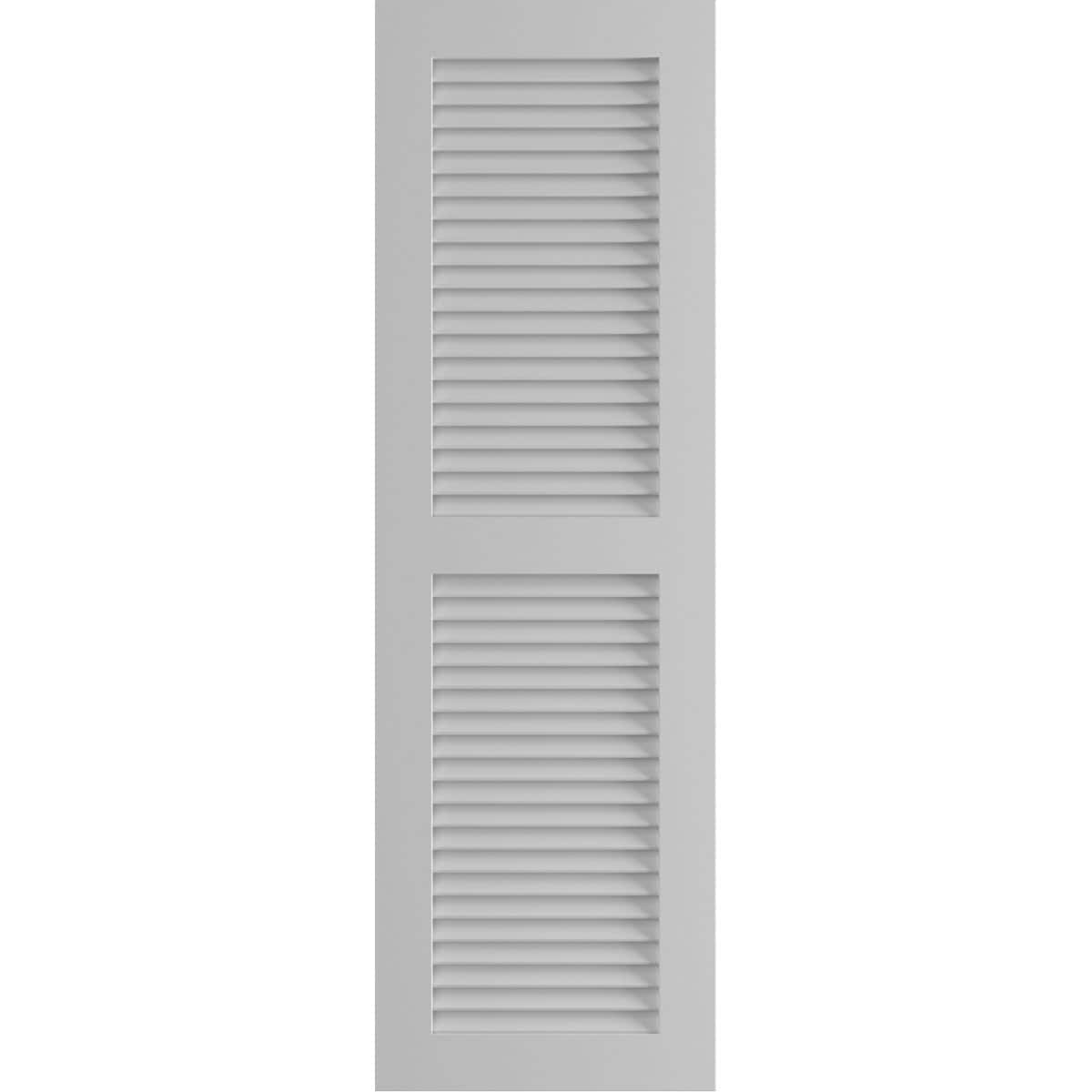 Ekena Millwork 15-in W x 50-in H Primed Paintable/Stainable Louvered Exterior Shutters ( 2 -Pack )