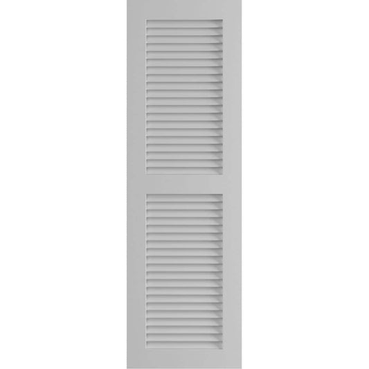 Ekena Millwork 18-in W x 46-in H Primed Paintable/Stainable Louvered Exterior Shutters ( 2 -Pack )