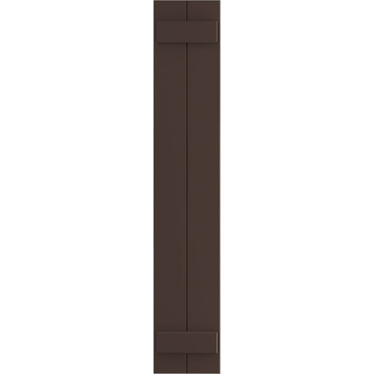 Ekena Millwork 10.75-in W x 51-in H Raisin Brown Board and batten Exterior Shutters ( 2 -Pack )