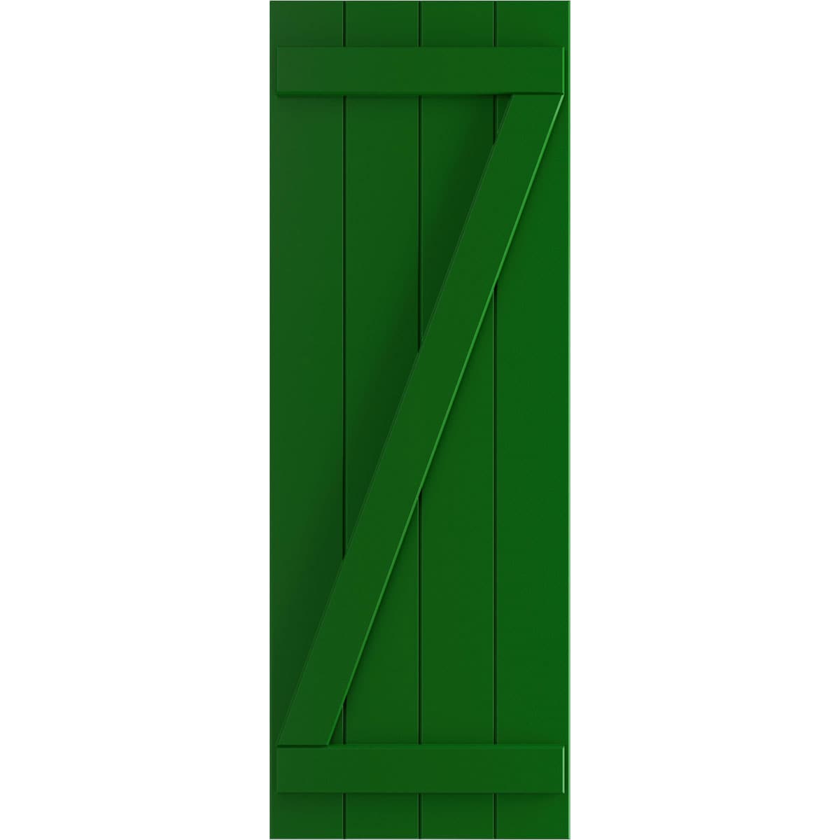 Ekena Millwork 21.5-in W x 49-in H Viridian Green Board and batten Z-bar Exterior Shutters ( 2 -Pack )