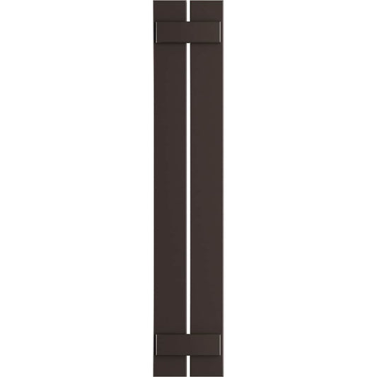 Ekena Millwork 11.25-in W x 48-in H Raisin Brown Board and batten Spaced Exterior Shutters ( 2 -Pack )