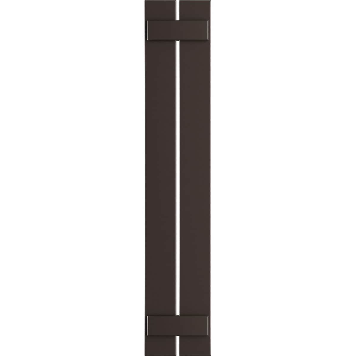 Ekena Millwork 11.25-in W x 67-in H Raisin Brown Board and batten Spaced Exterior Shutters ( 2 -Pack )