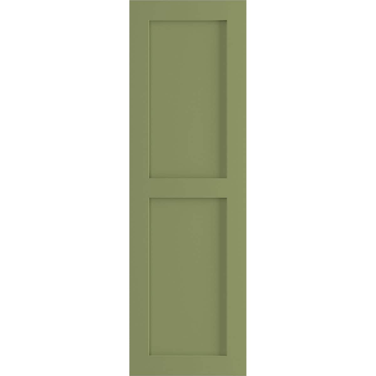 Ekena Millwork 15-in W x 40-in H Moss Green Flat panel Exterior Shutters ( 2 -Pack )