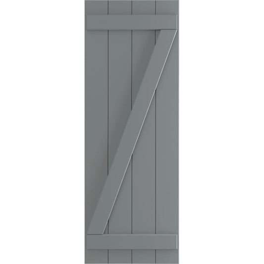 Ekena Millwork 21.5-in W x 26-in H Ocean Swell Board and batten Z-bar Exterior Shutters ( 2 -Pack )
