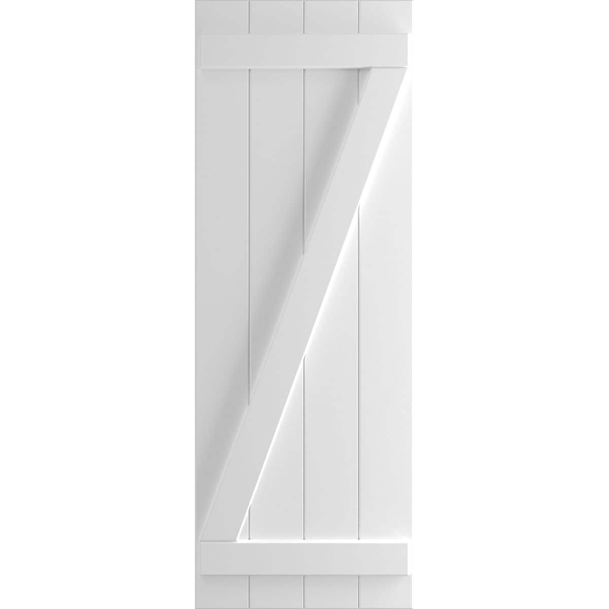 Ekena Millwork 21.5-in W x 69-in H Unfinished Paintable/Stainable Board and batten Z-bar Exterior Shutters ( 2 -Pack )
