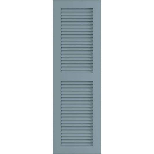 Ekena Millwork 12-in W x 67-in H Peaceful Blue Louvered Exterior Shutters ( 2 -Pack )