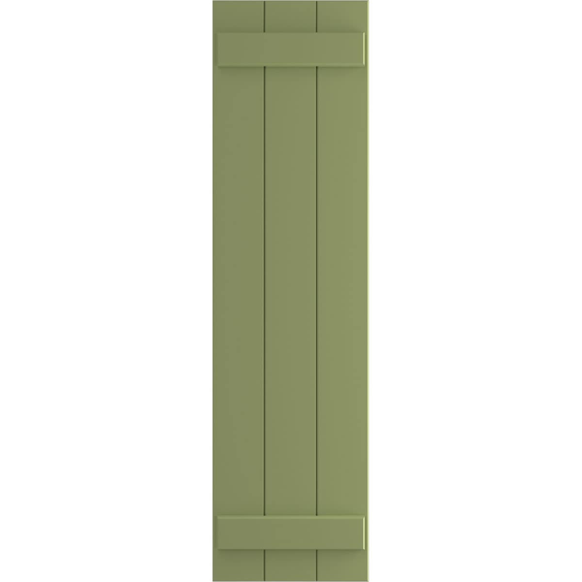 Ekena Millwork 16.125-in W x 47-in H Moss Green Board and batten Exterior Shutters ( 2 -Pack )