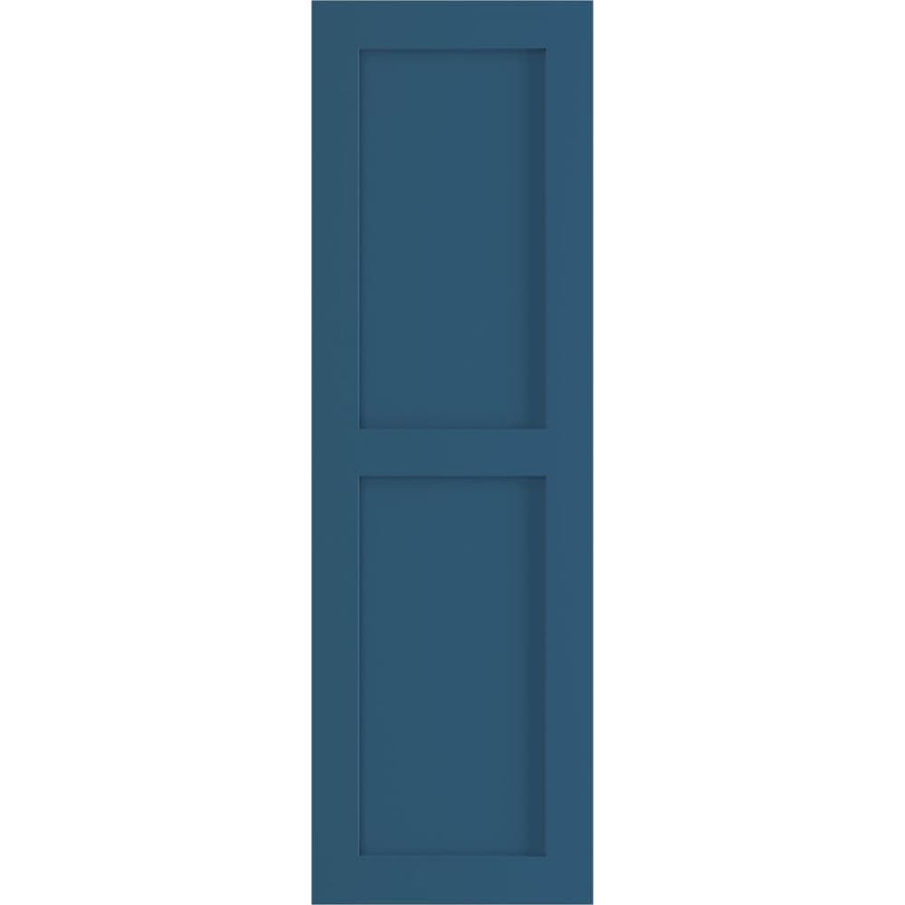 Ekena Millwork 12-in W x 40-in H Sojourn Blue Flat panel Exterior Shutters ( 2 -Pack )