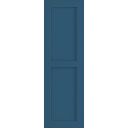 Ekena Millwork 12-in W x 40-in H Sojourn Blue Flat panel Exterior Shutters ( 2 -Pack )