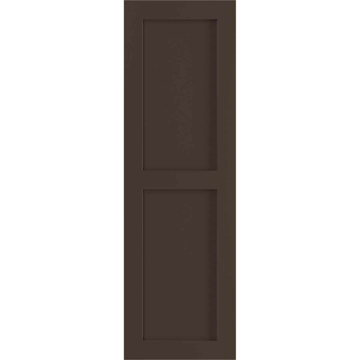 Ekena Millwork 15-in W x 78-in H Raisin Brown Flat panel Exterior Shutters ( 2 -Pack )