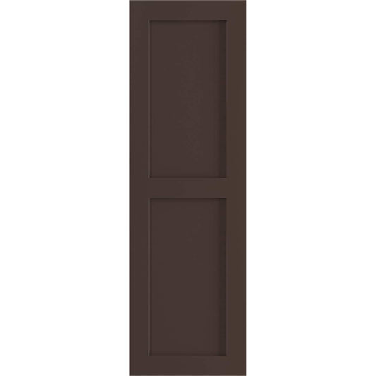 Ekena Millwork 15-in W x 75-in H Raisin Brown Flat panel Exterior Shutters ( 2 -Pack )