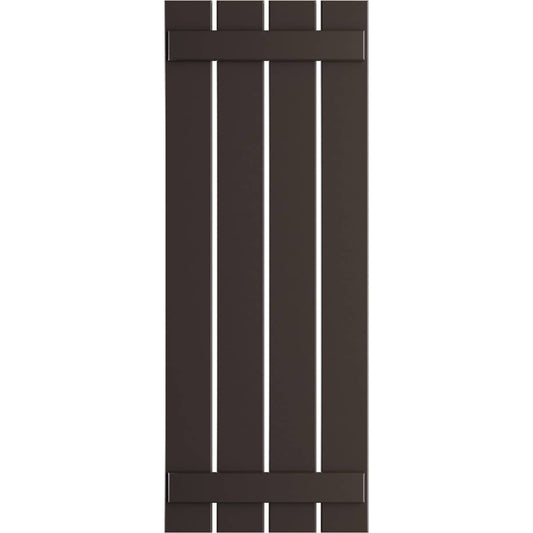 Ekena Millwork 23-in W x 32-in H Raisin Brown Board and batten Spaced Exterior Shutters ( 2 -Pack )