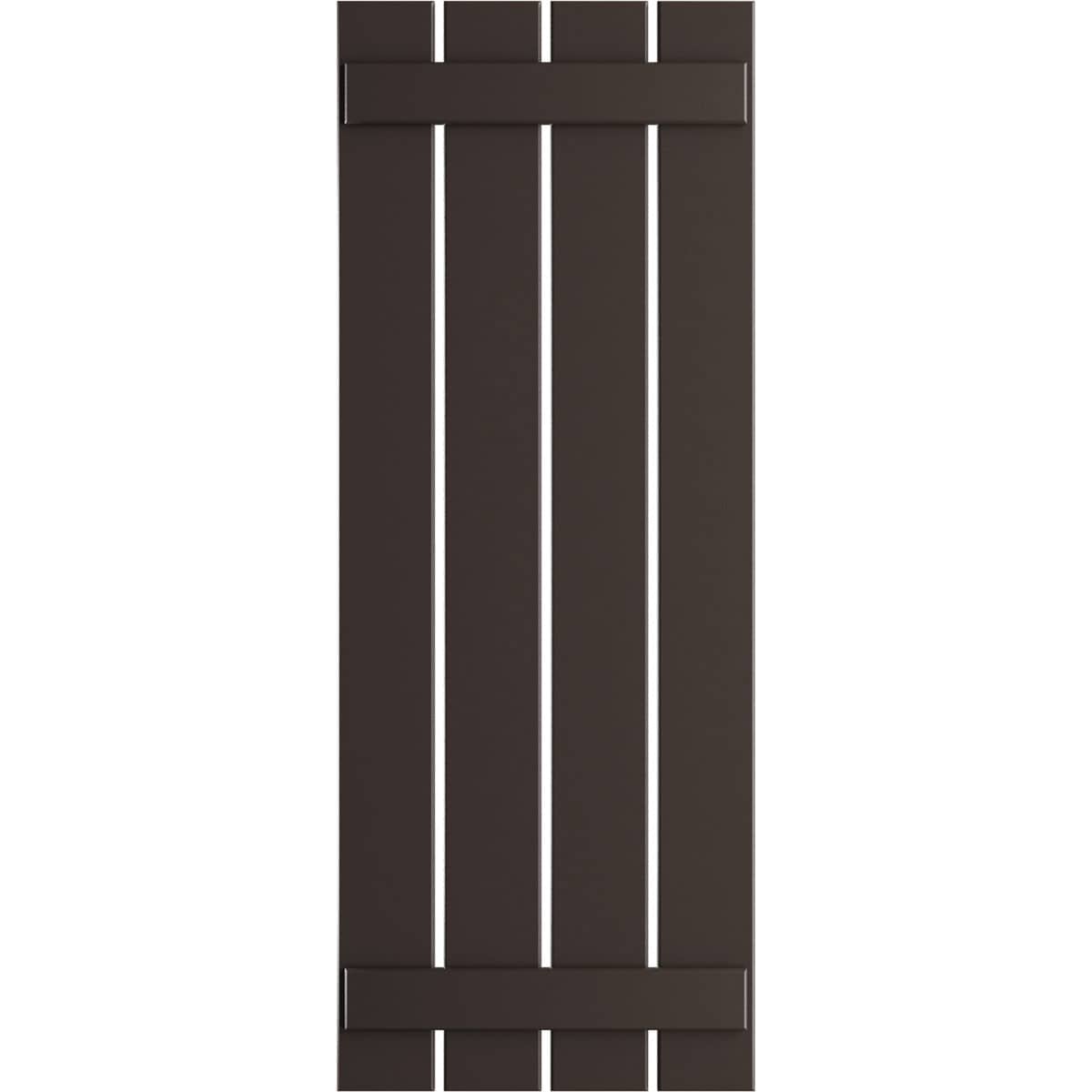 Ekena Millwork 23-in W x 46-in H Raisin Brown Board and batten Spaced Exterior Shutters ( 2 -Pack )