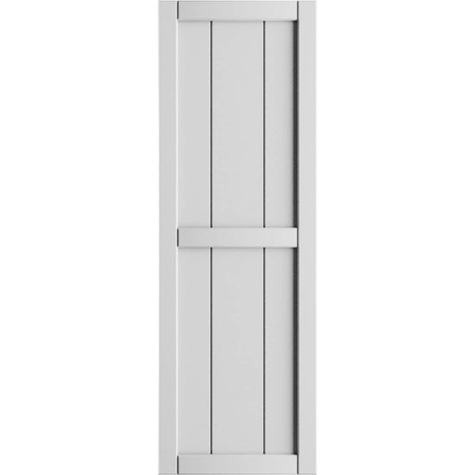 Ekena Millwork 21.5-in W x 65-in H Unfinished Paintable/Stainable Board and batten Framed Exterior Shutters ( 2 -Pack )