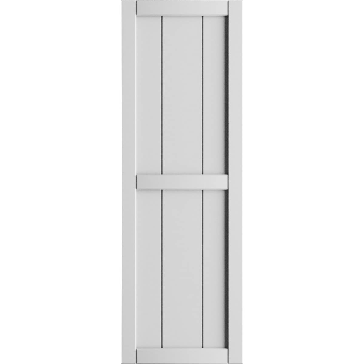Ekena Millwork 10.75-in W x 89-in H Unfinished Paintable/Stainable Board and batten Framed Exterior Shutters ( 2 -Pack )
