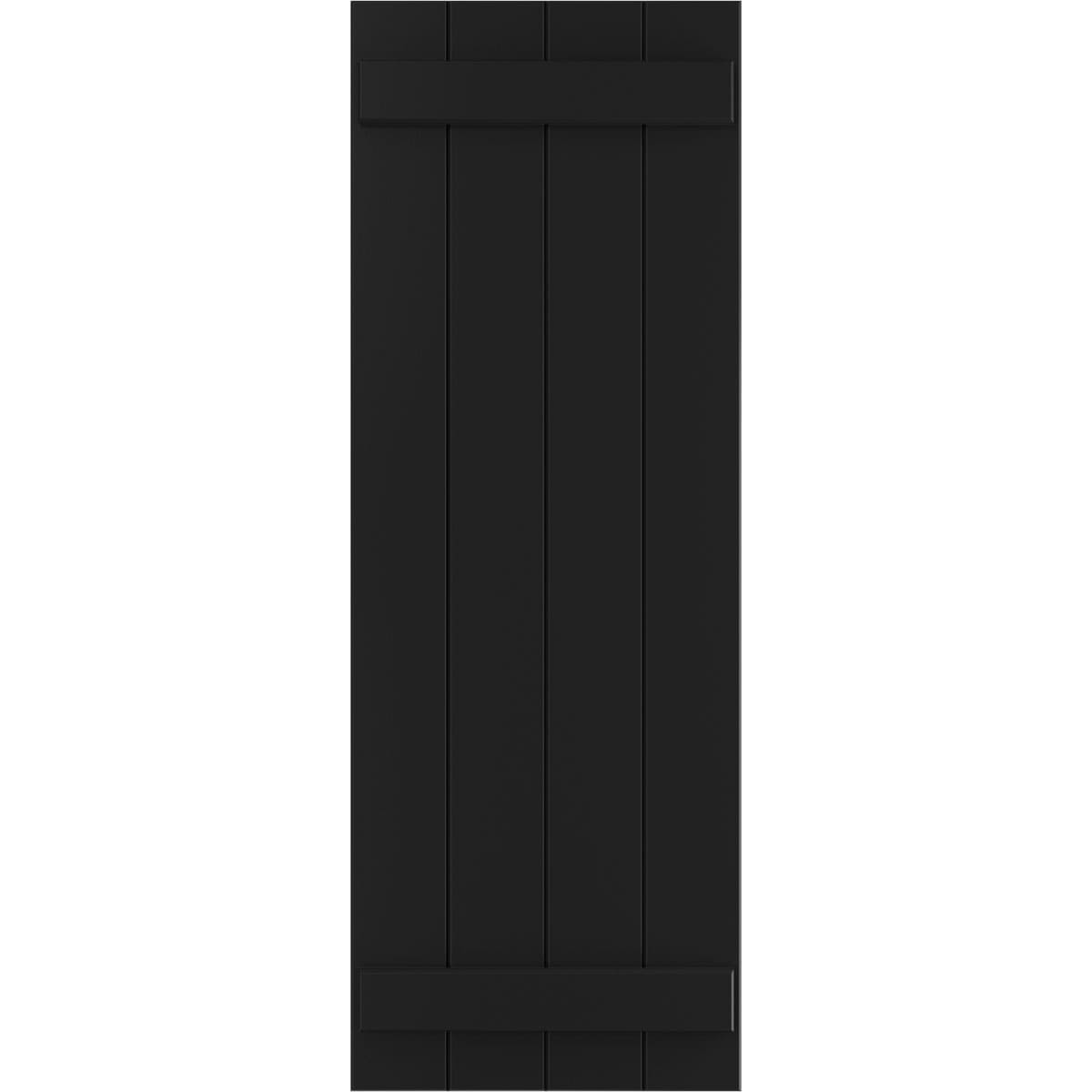 Ekena Millwork 21.5-in W x 43-in H Black Board and batten Exterior Shutters ( 2 -Pack )