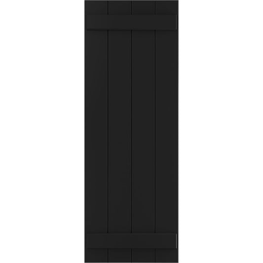 Ekena Millwork 21.5-in W x 29-in H Black Board and batten Exterior Shutters ( 2 -Pack )