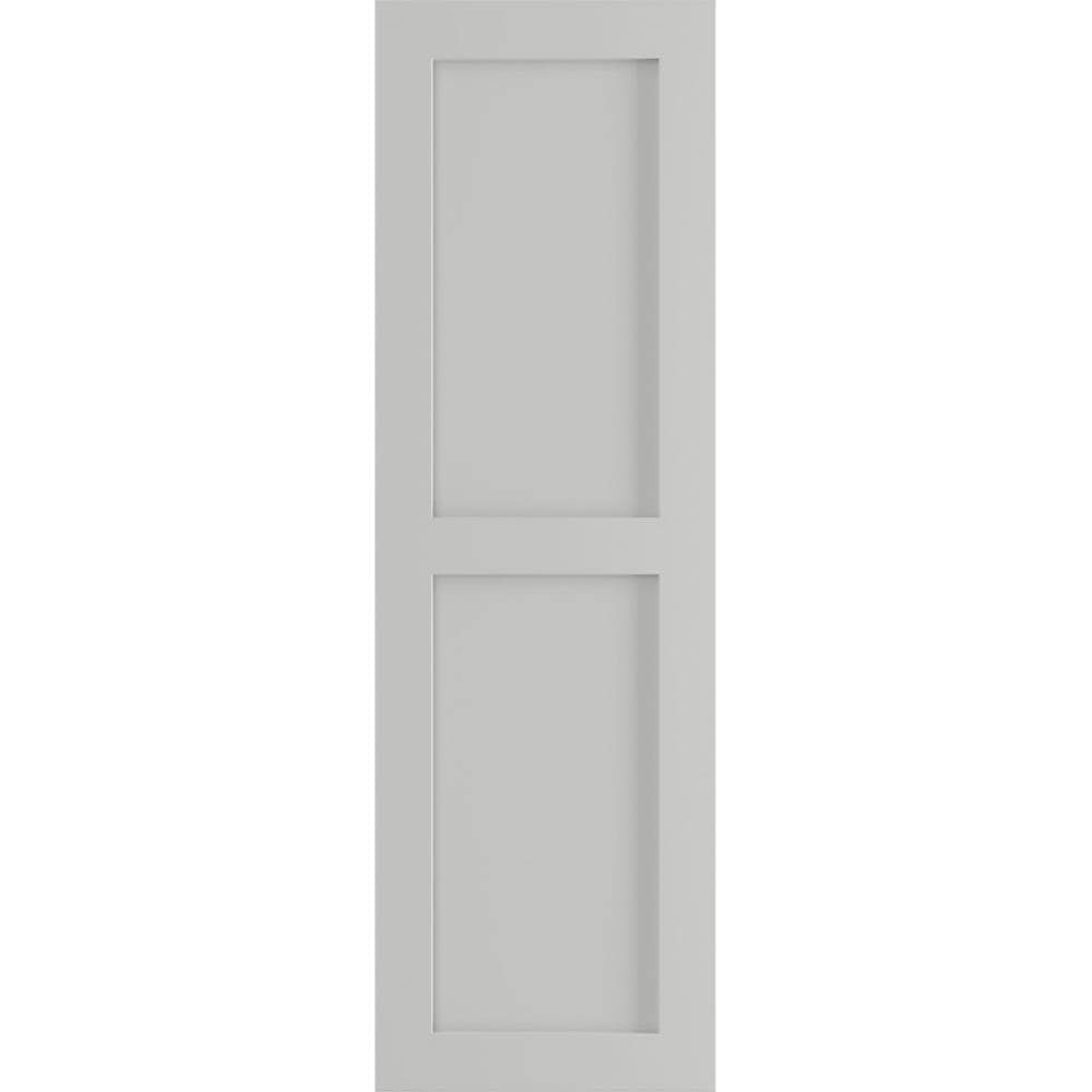 Ekena Millwork 12-in W x 77-in H Hailstorm Gray Flat panel Exterior Shutters ( 2 -Pack )