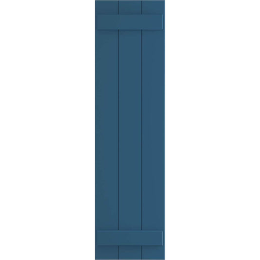 Ekena Millwork 16.125-in W x 63-in H Sojourn Blue Board and batten Exterior Shutters ( 2 -Pack )
