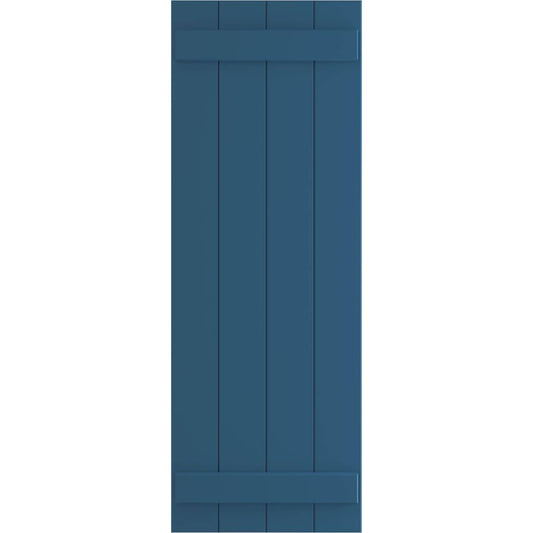 Ekena Millwork 21.5-in W x 42-in H Sojourn Blue Board and batten Exterior Shutters ( 2 -Pack )