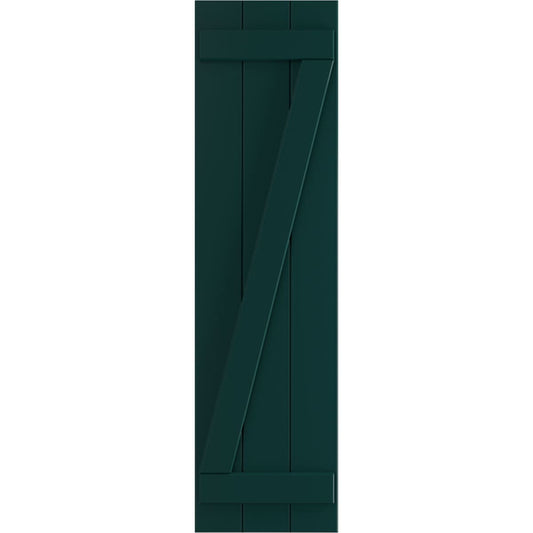 Ekena Millwork 16.125-in W x 51-in H Thermal Green Board and batten Z-bar Exterior Shutters ( 2 -Pack )