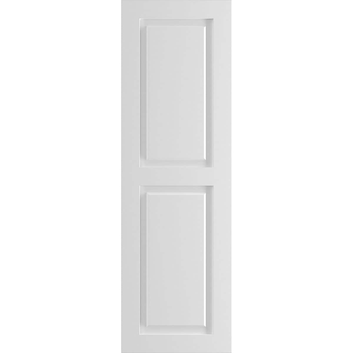 Ekena Millwork 18-in W x 43-in H White Paintable/Stainable Raised panel Exterior Shutters ( 2 -Pack )