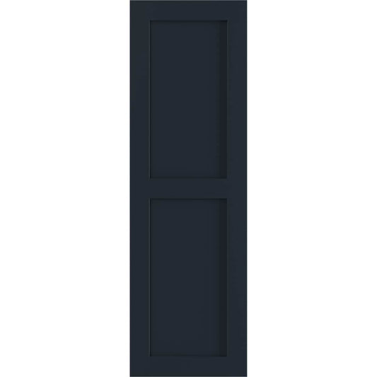 Ekena Millwork 15-in W x 55-in H Starless Night Blue Flat panel Exterior Shutters ( 2 -Pack )
