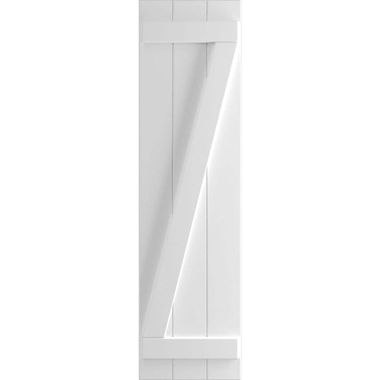Ekena Millwork 16.125-in W x 51-in H Unfinished Paintable/Stainable Board and batten Z-bar Exterior Shutters ( 2 -Pack )