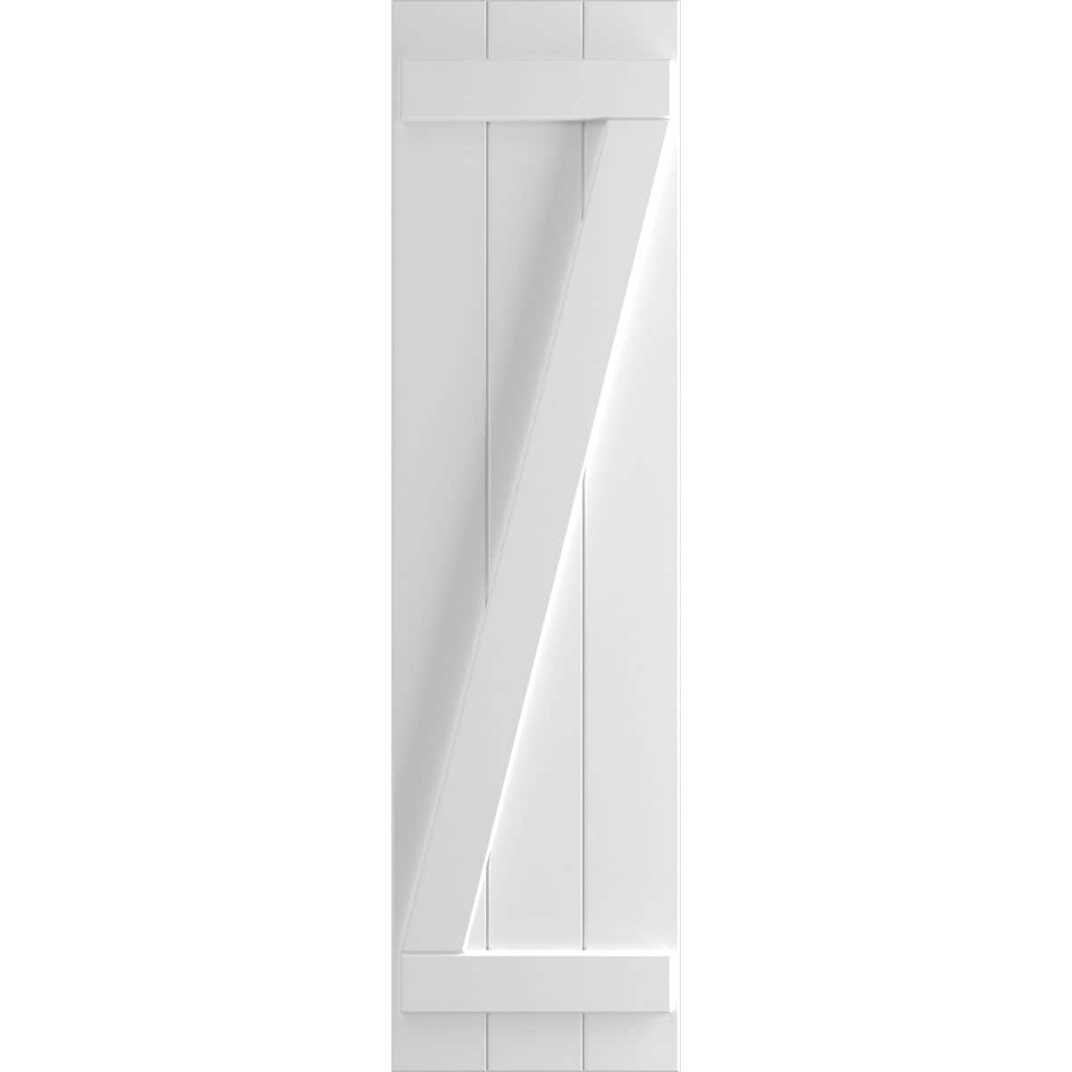 Ekena Millwork 16.125-in W x 66-in H Unfinished Paintable/Stainable Board and batten Z-bar Exterior Shutters ( 2 -Pack )
