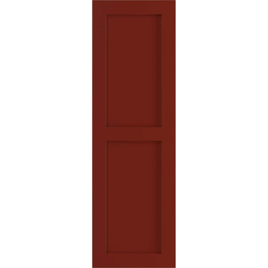 Ekena Millwork 12-in W x 52-in H Pepper Red Flat panel Exterior Shutters ( 2 -Pack )
