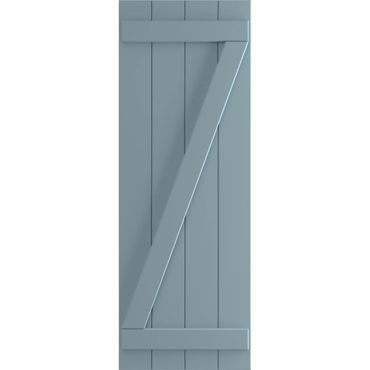 Ekena Millwork 21.5-in W x 40-in H Peaceful Blue Board and batten Z-bar Exterior Shutters ( 2 -Pack )