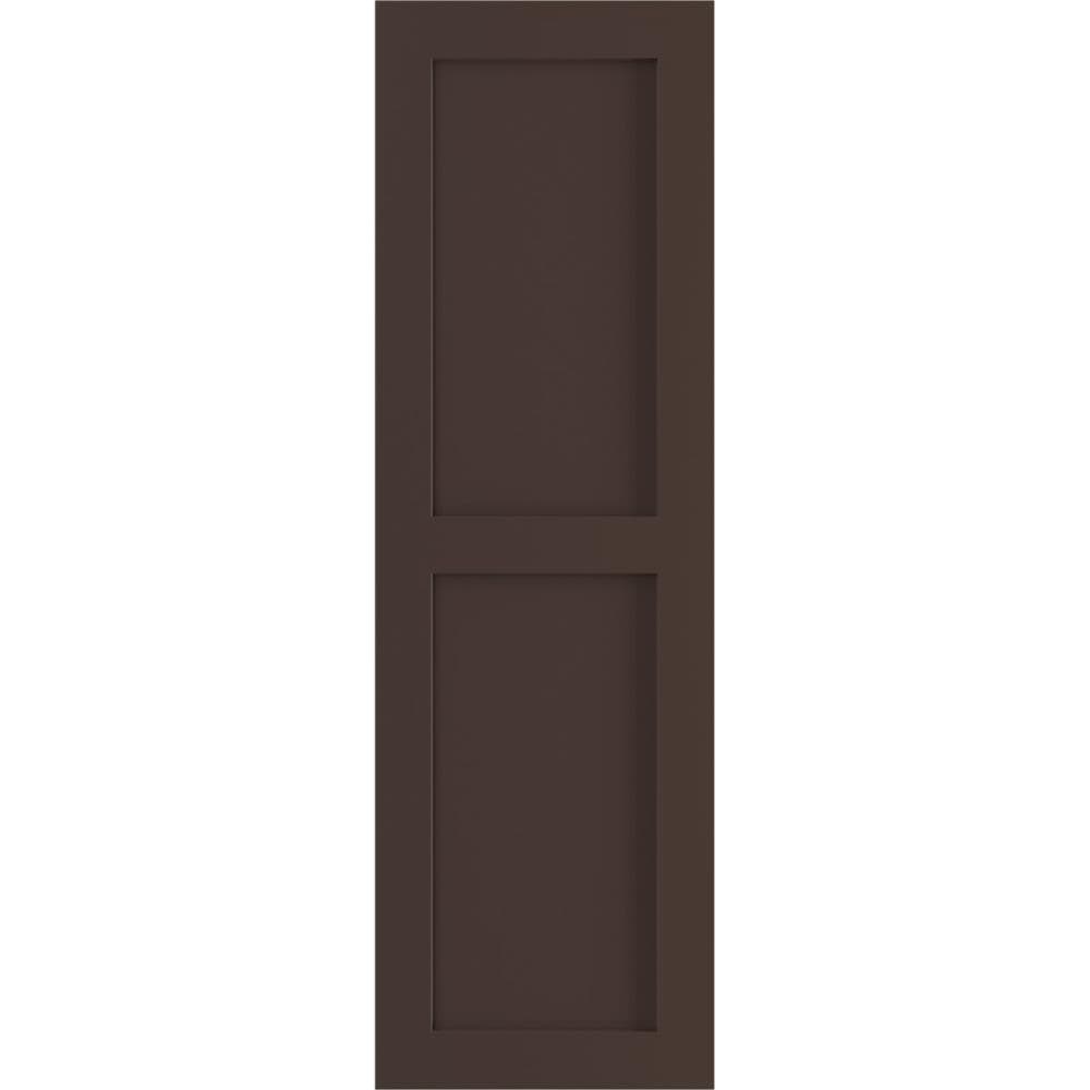 Ekena Millwork 12-in W x 44-in H Raisin Brown Flat panel Exterior Shutters ( 2 -Pack )
