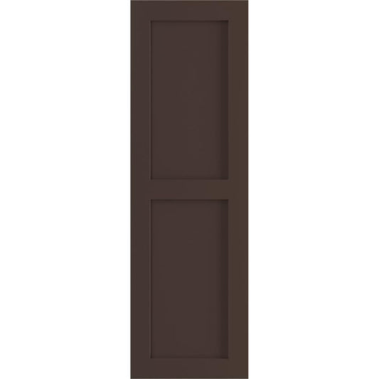 Ekena Millwork 12-in W x 44-in H Raisin Brown Flat panel Exterior Shutters ( 2 -Pack )