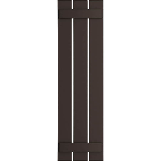 Ekena Millwork 17.125-in W x 45-in H Raisin Brown Board and batten Spaced Exterior Shutters ( 2 -Pack )