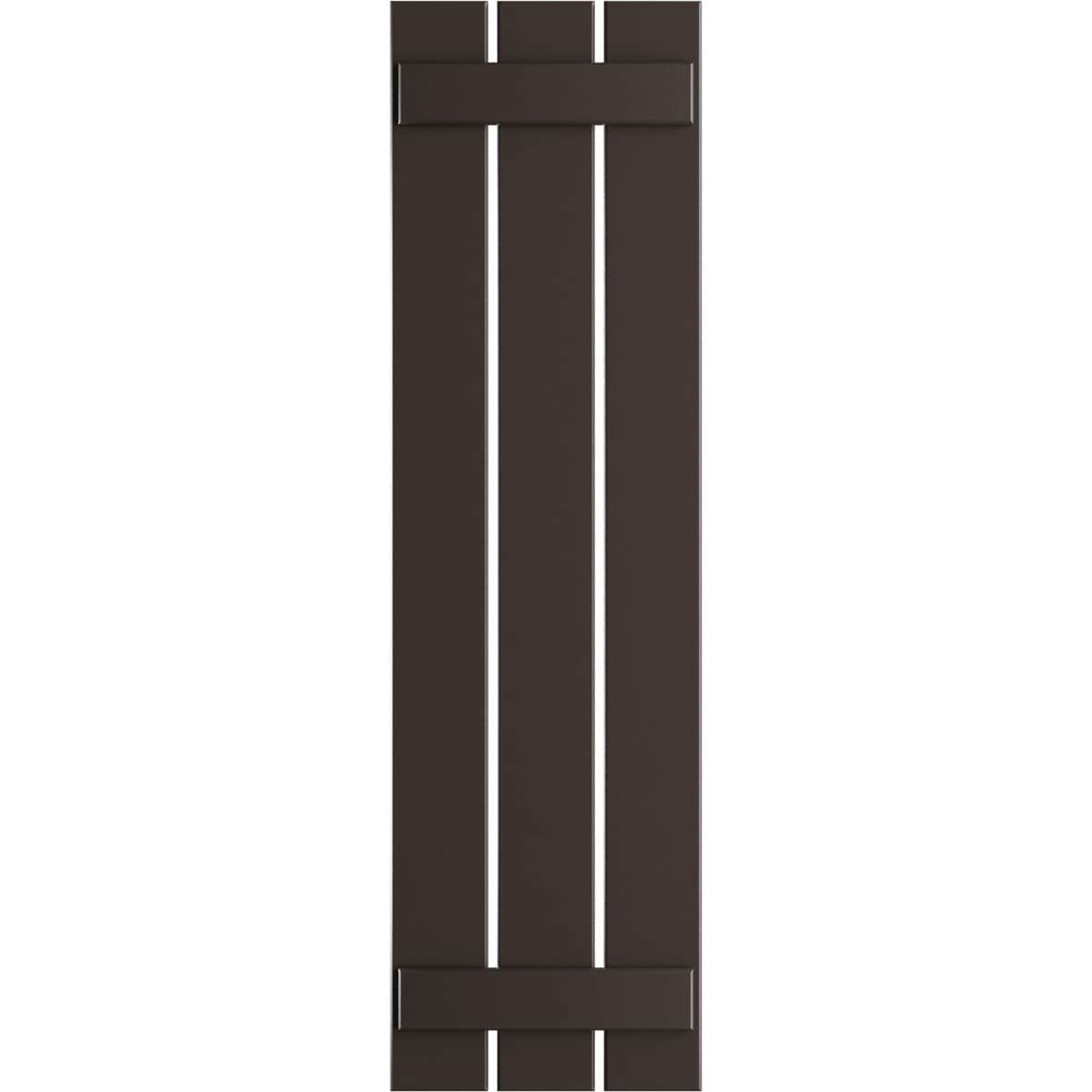 Ekena Millwork 17.125-in W x 42-in H Raisin Brown Board and batten Spaced Exterior Shutters ( 2 -Pack )