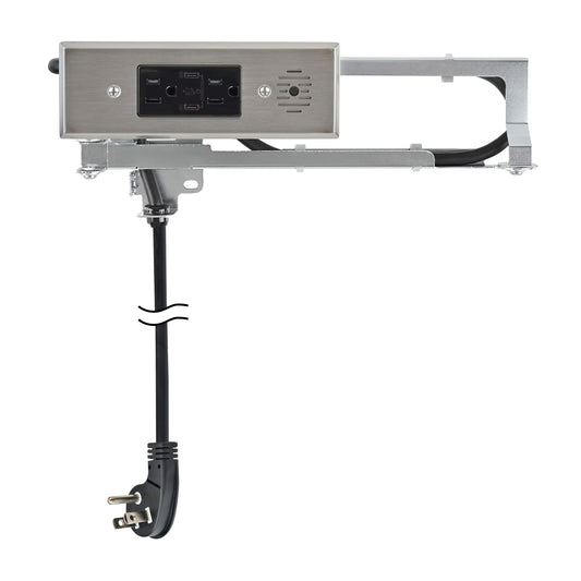 Docking Drawer Blade 15-Amp 120/125-volt Tamper Resistant Residential/Commercial Duplex Outlet Dual Type C with Wall Plate, Stainless Steel 1514-130S