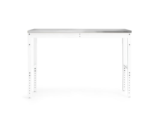 NewAge Products 56-in L x 43-in H White Stainless Steel Adjustable Height Portable Work Bench 55941