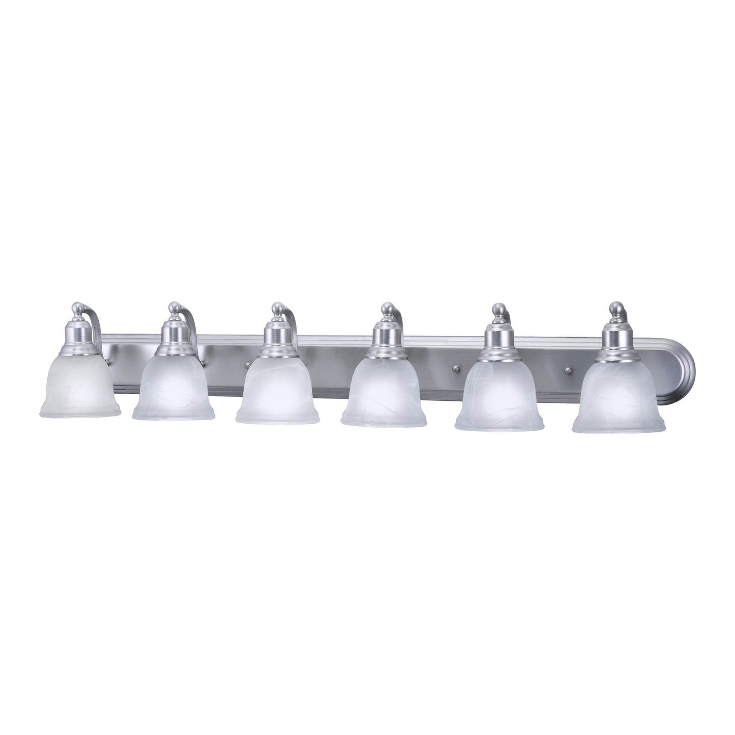 Cascadia Lasalle 48-in 6 Light Brushed Nickel Transitional Bathroom Vanity light