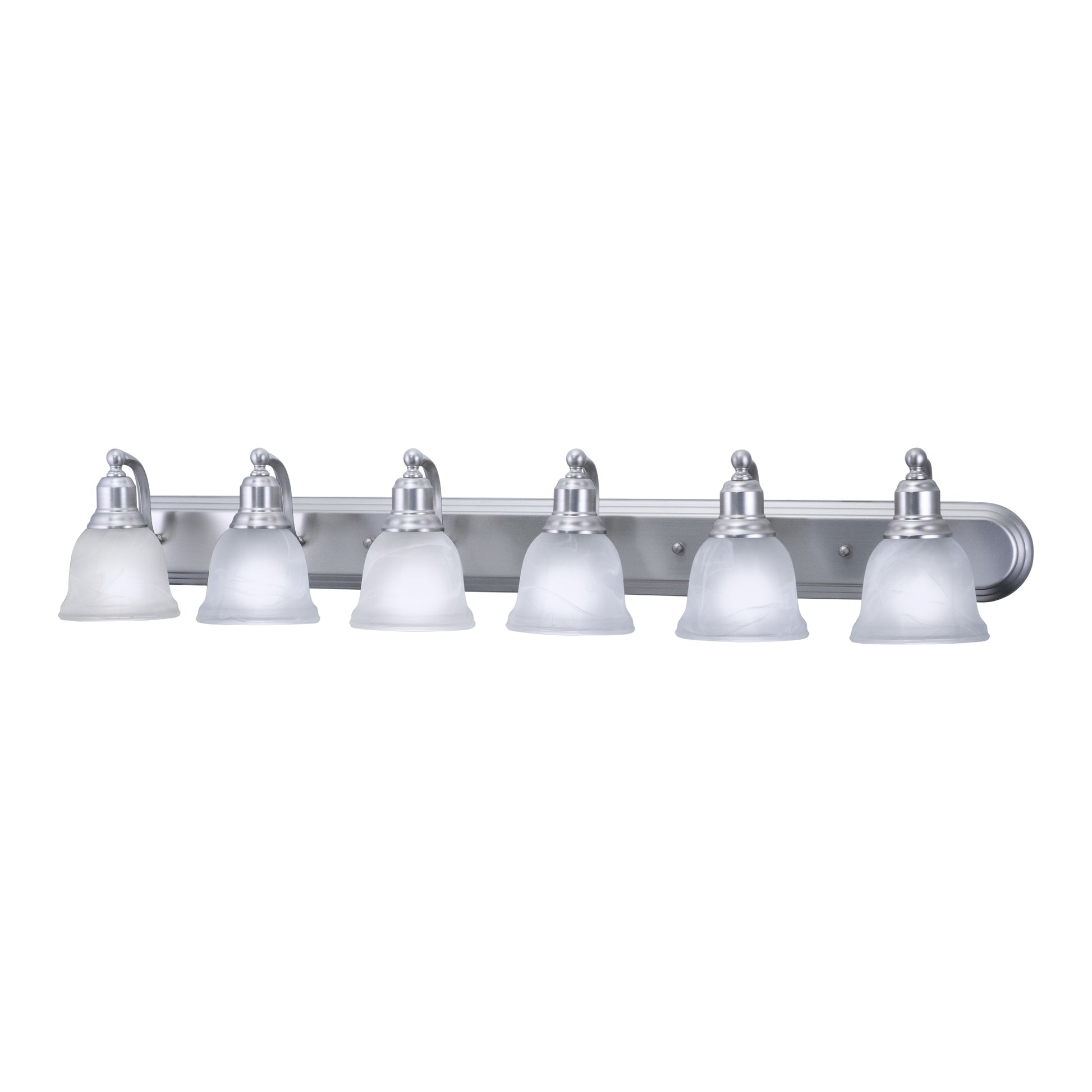 Cascadia Lasalle 48-in 6 Light Brushed Nickel Transitional Bathroom Vanity light
