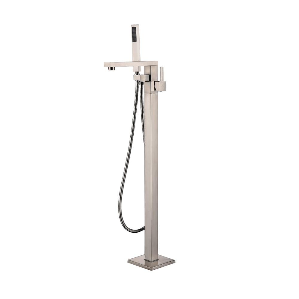 Lexora Mare Brushed Nickel 1-handle Freestanding High-arc Bathtub Faucet with Hand Shower ( Valve Included )