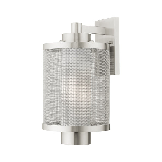 Livex Lighting Nottingham 1 -Light 17-in H Brushed Nickel Hardwired Outdoor Wall Light