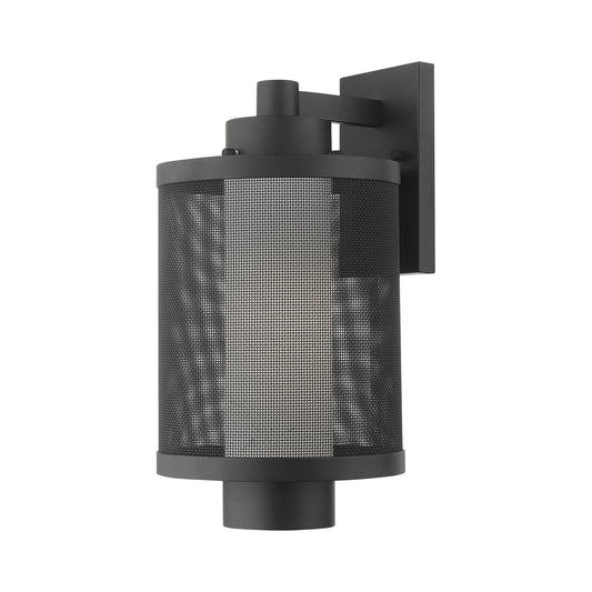 Livex Lighting Nottingham 1 -Light 17-in H Satin Black Hardwired Outdoor Wall Light